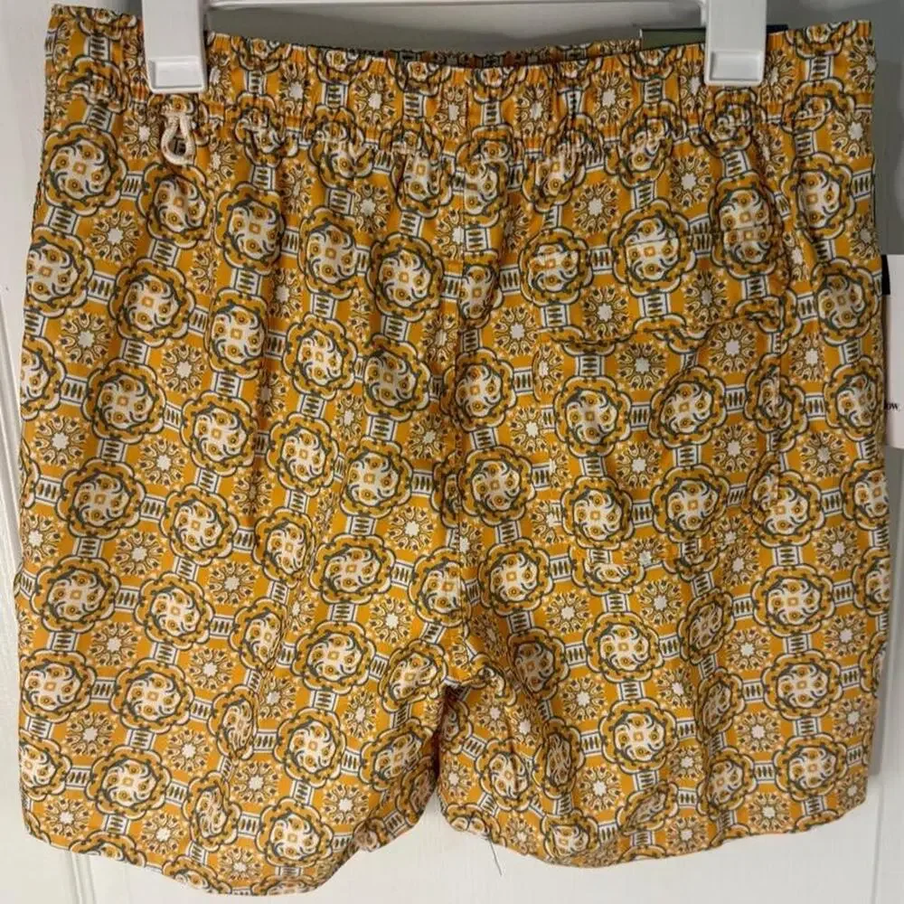 Mens patterned swim trunks